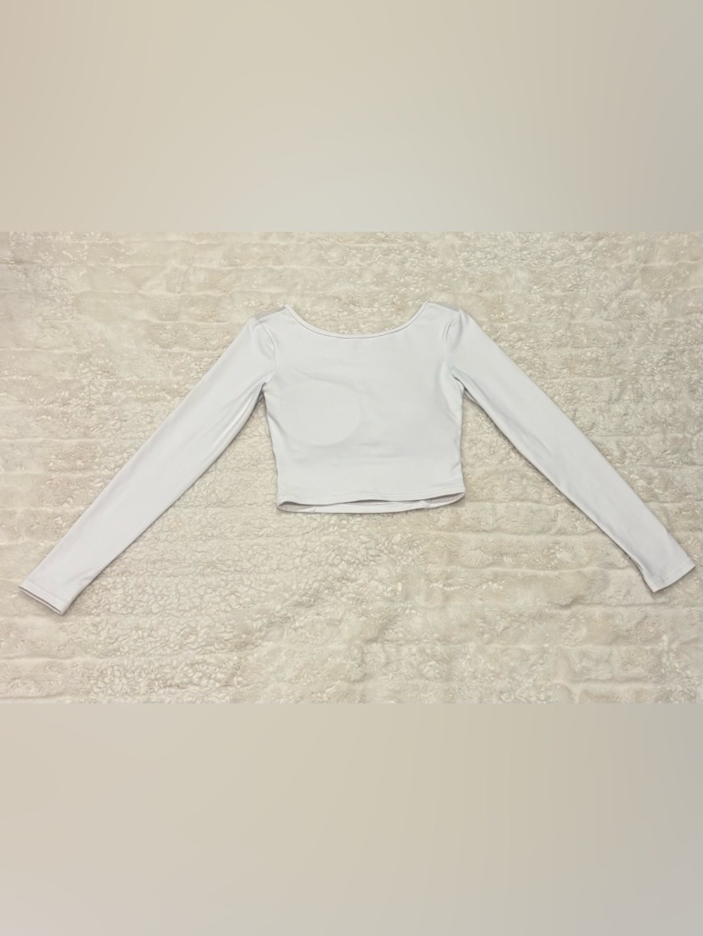 Aesthetic White Strappy Back Mesh Crop Top // Size Small